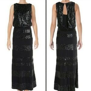 Sequin Lauren Ralph Lauren Long Black Dress